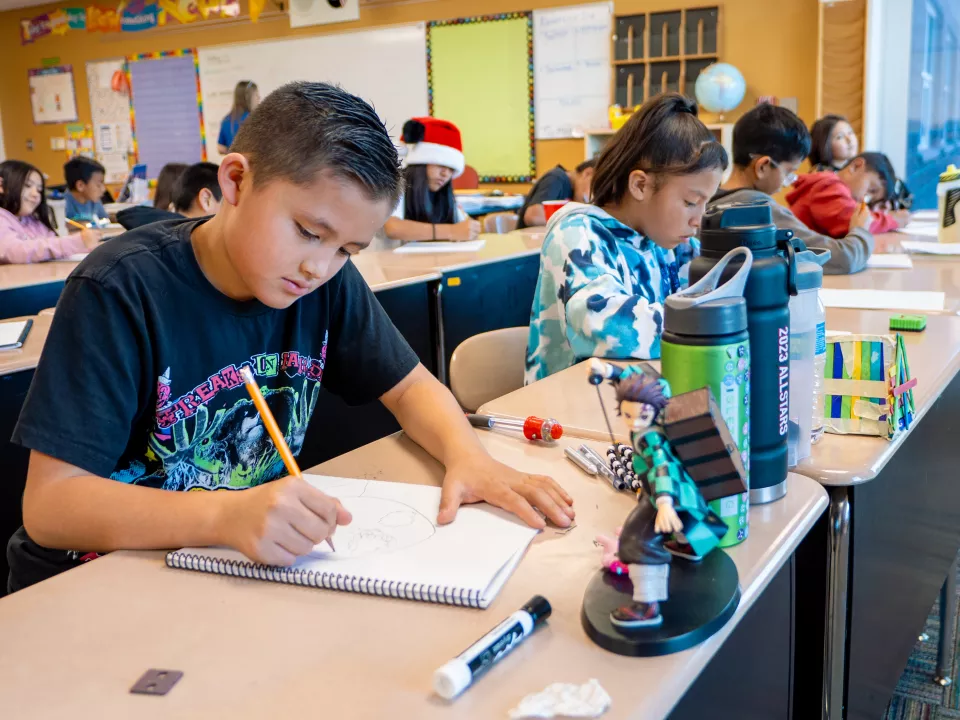 children study in the classroom