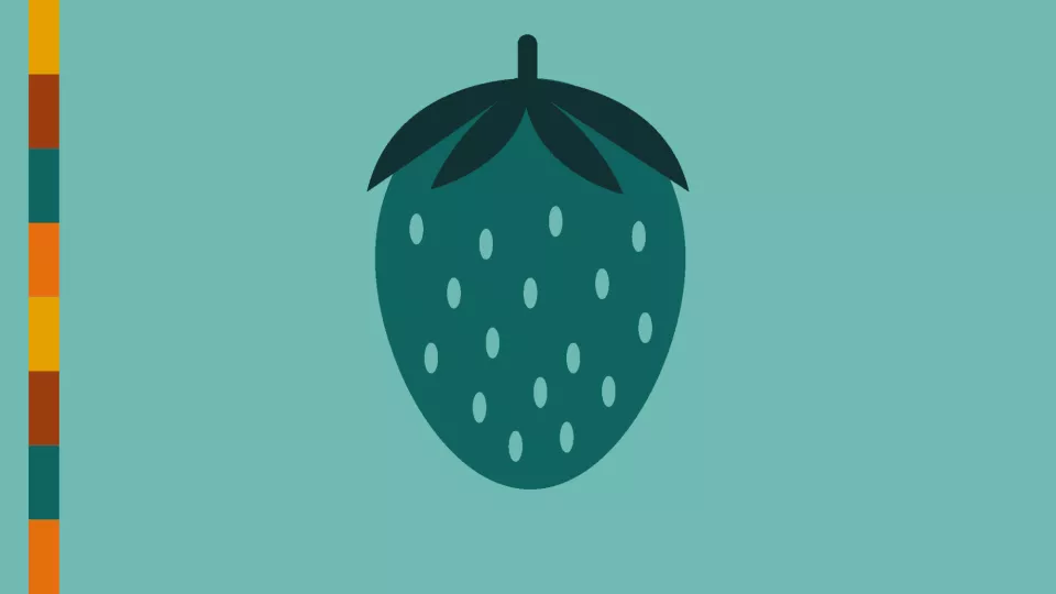 Graphic: Image of a blue strawberry.