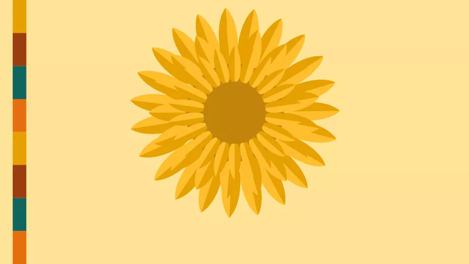 Graphic of a yellow sunflower.